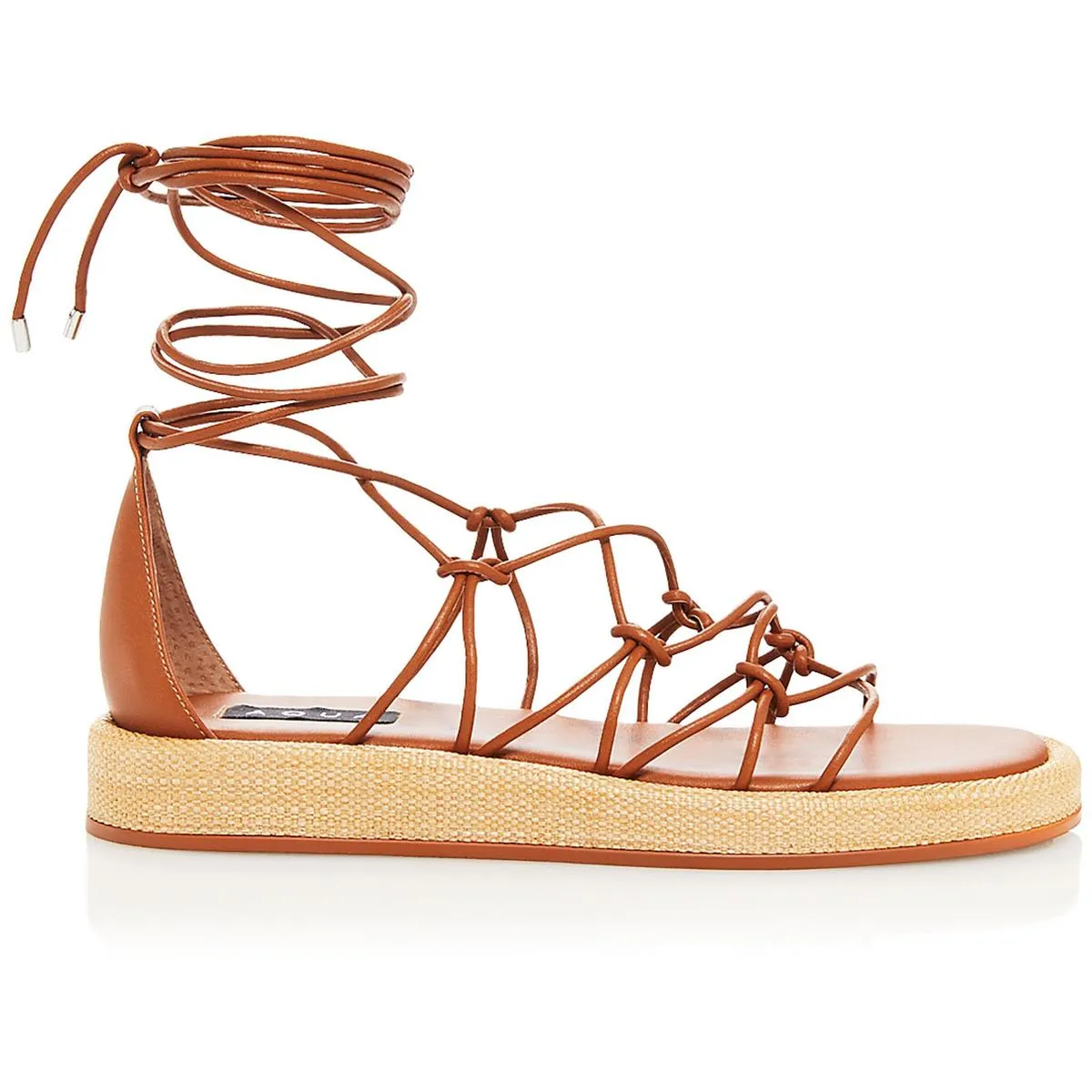 Aqua Womens Emil Leather Strappy Gladiator Sandals