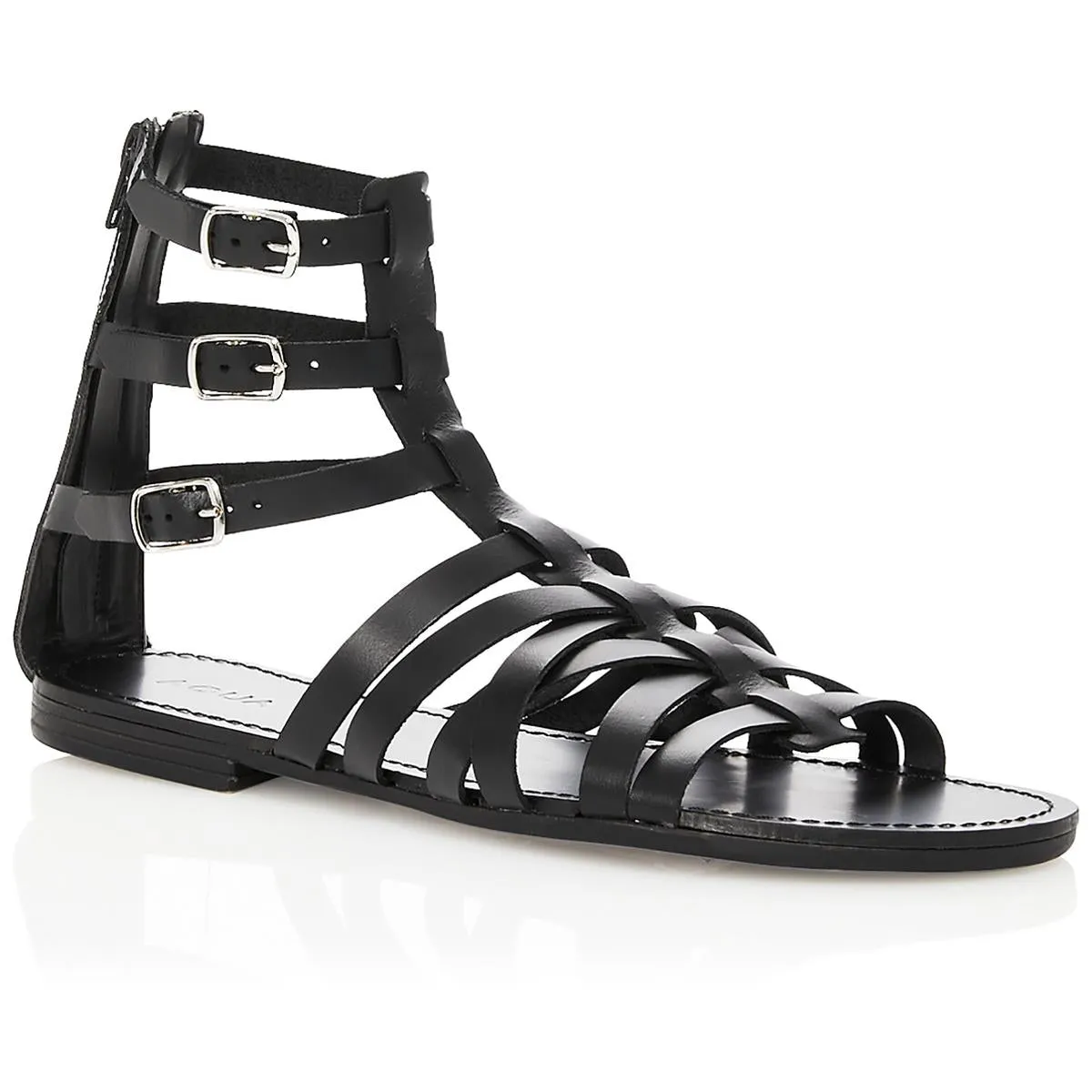 Aqua Womens Emil Leather Strappy Gladiator Sandals