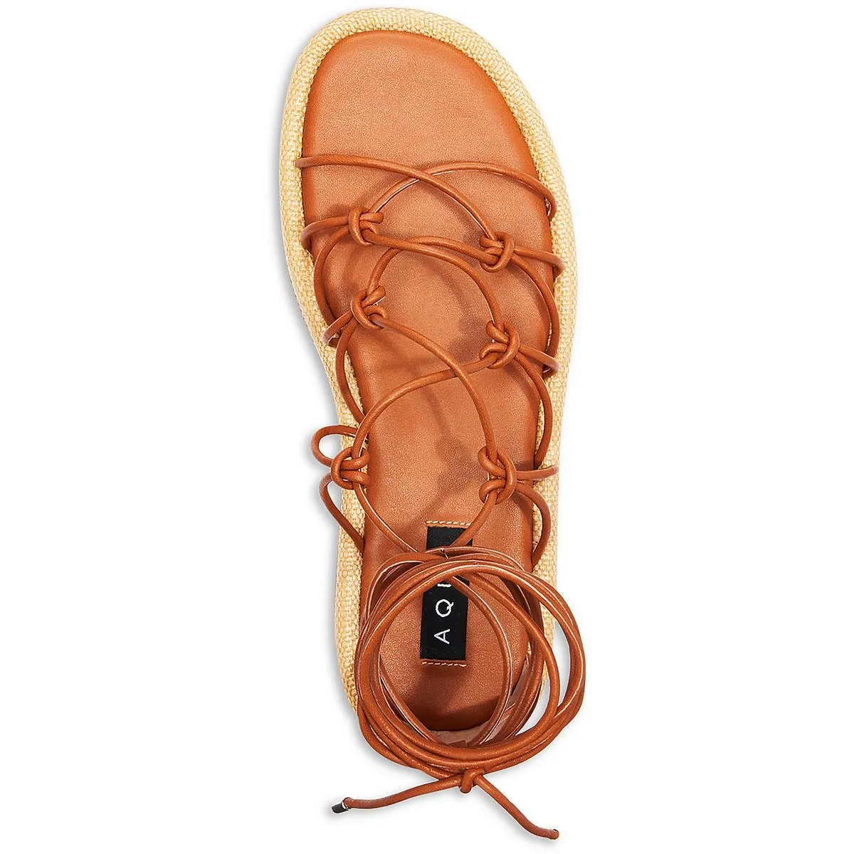 Aqua Womens Emil Leather Strappy Gladiator Sandals