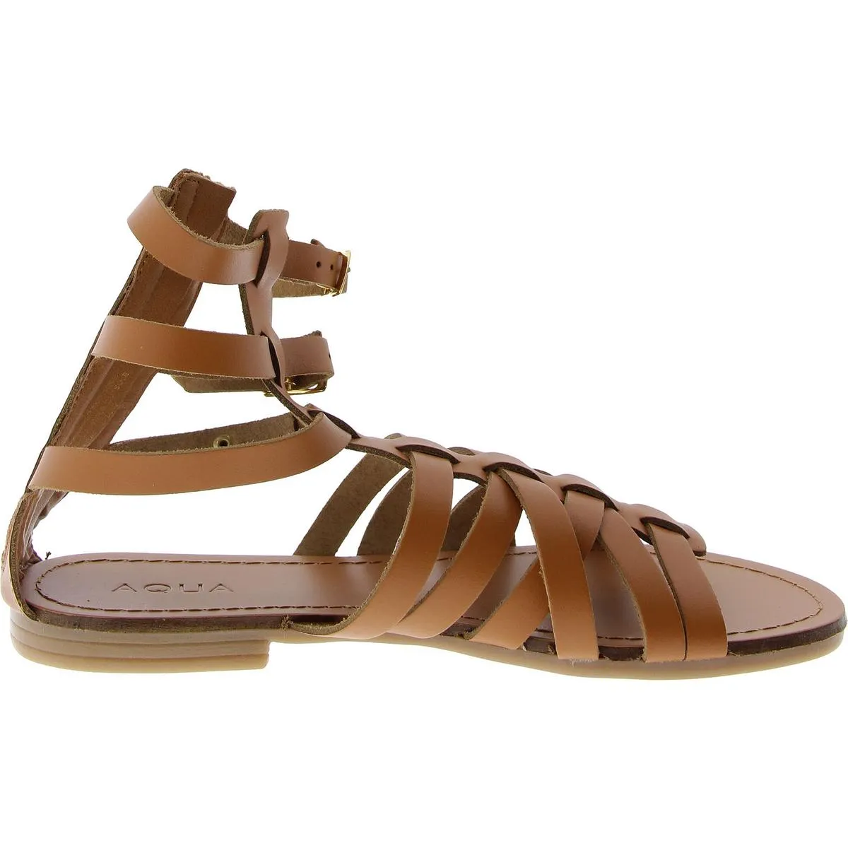 Aqua Womens Emil Leather Strappy Gladiator Sandals