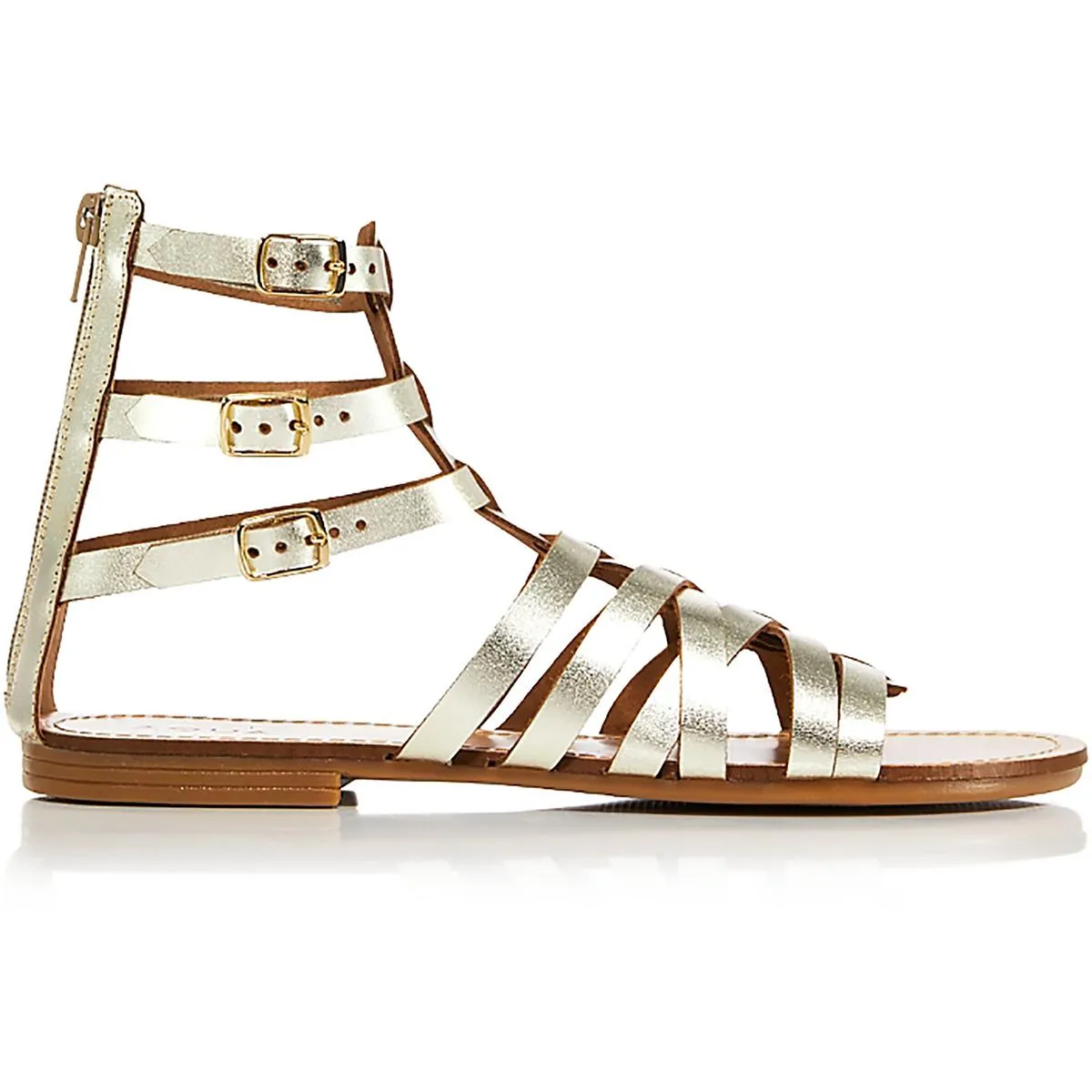 Aqua Womens Emil Leather Strappy Gladiator Sandals