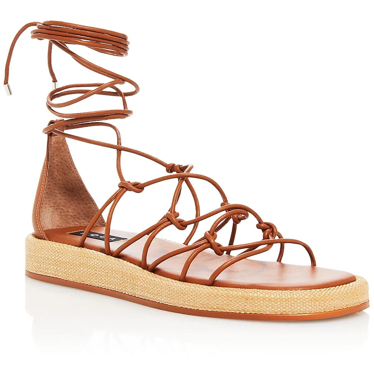 Aqua Womens Emil Leather Strappy Gladiator Sandals