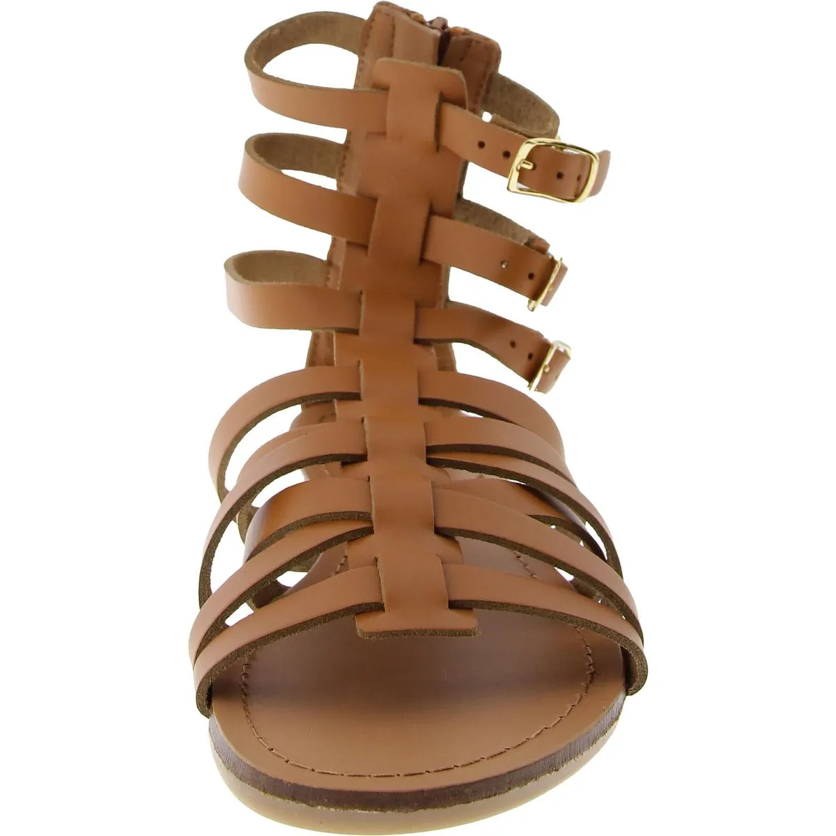Aqua Womens Emil Leather Strappy Gladiator Sandals