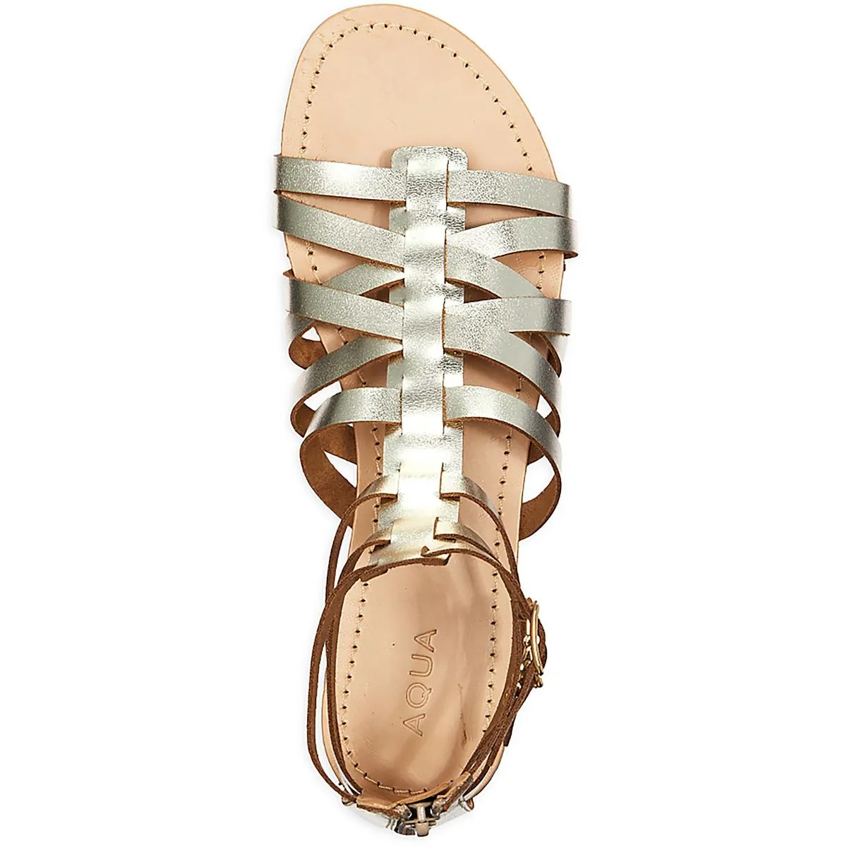 Aqua Womens Emil Leather Strappy Gladiator Sandals