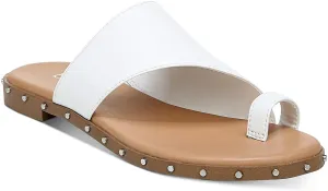 bar III Women's Hattie Asymmetrical Hooded Studded Sandals  Color White Size 6.5M