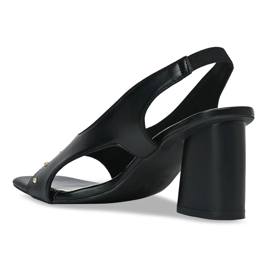 Black Rivet back strap Heels