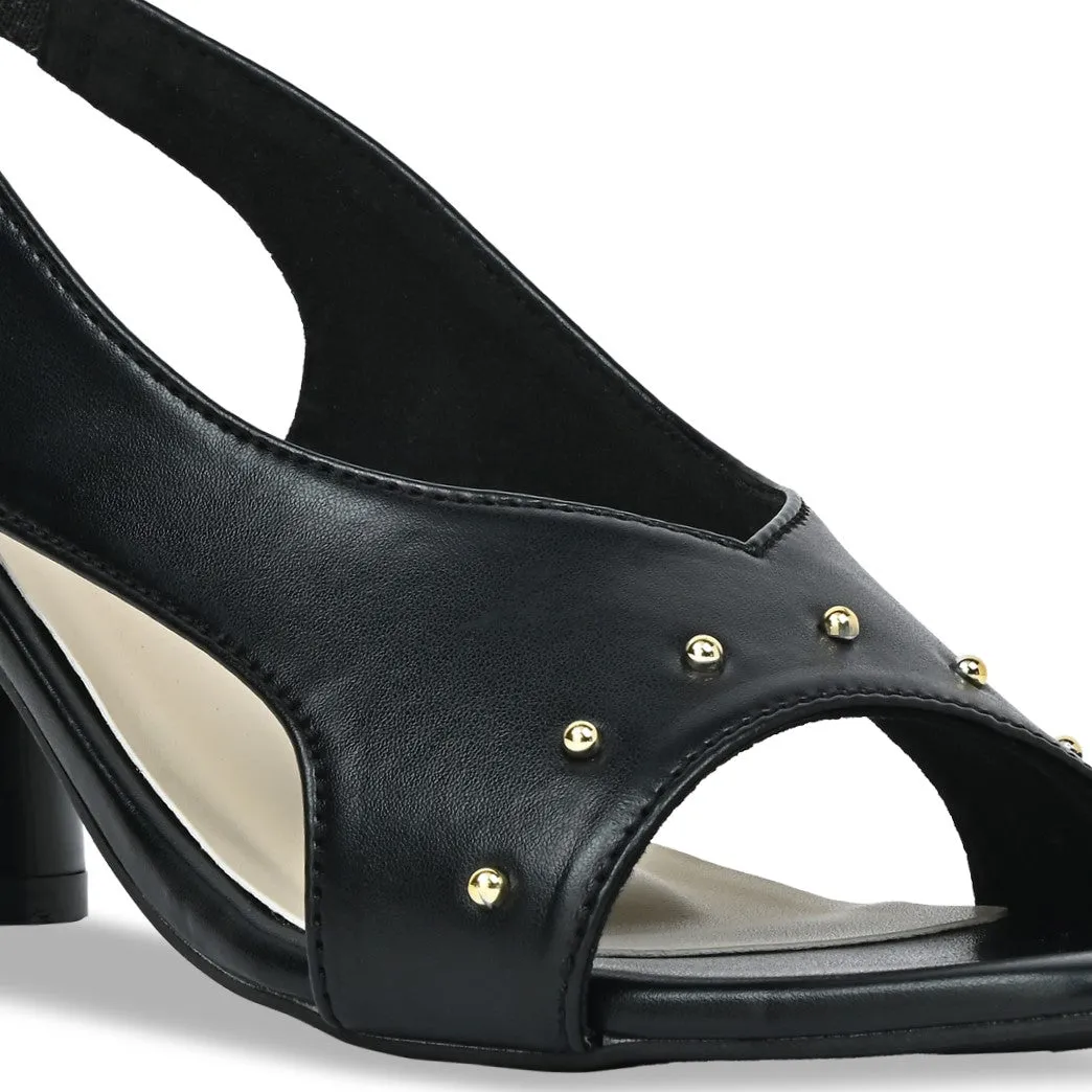 Black Rivet back strap Heels