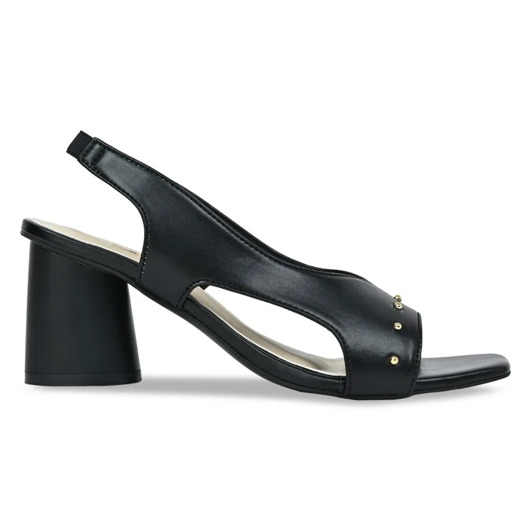 Black Rivet back strap Heels