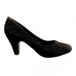 Black Studded Low Heels