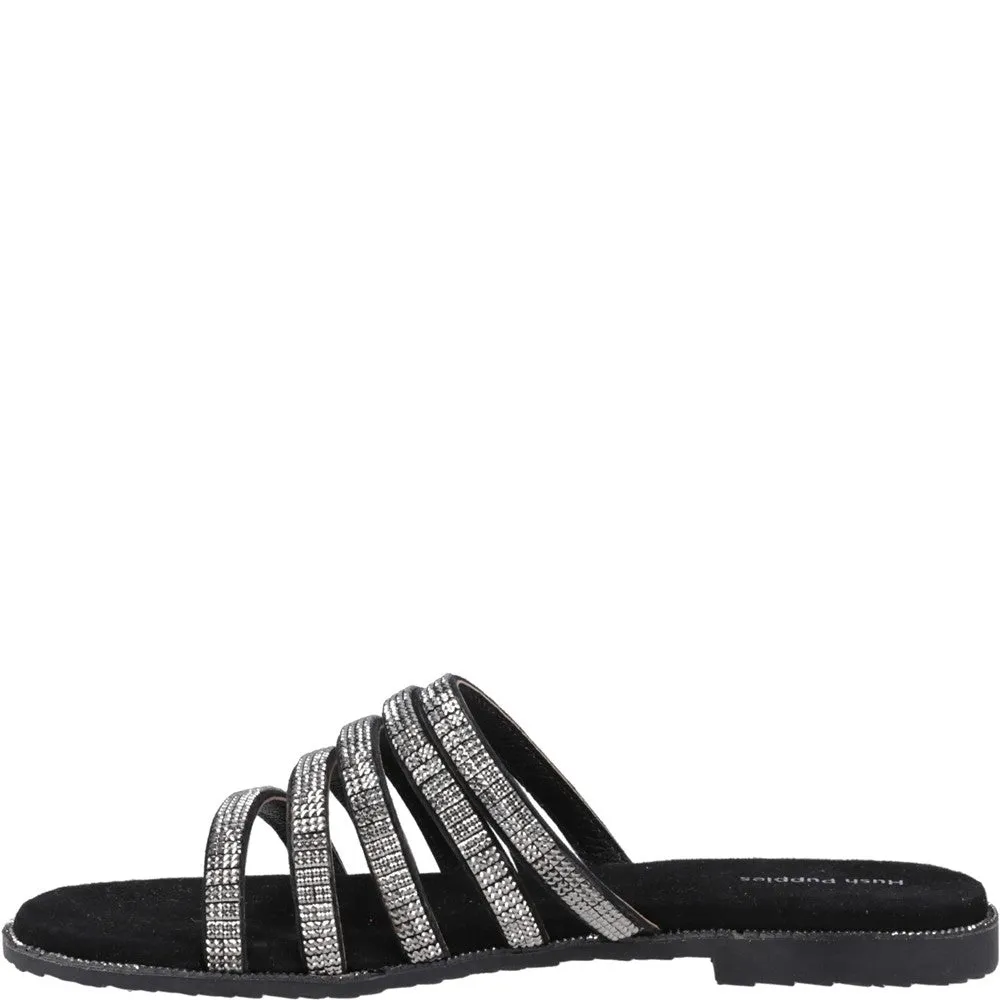 Black/Silver Paris Slide Sandals
