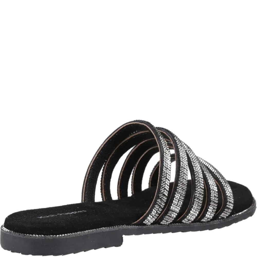 Black/Silver Paris Slide Sandals