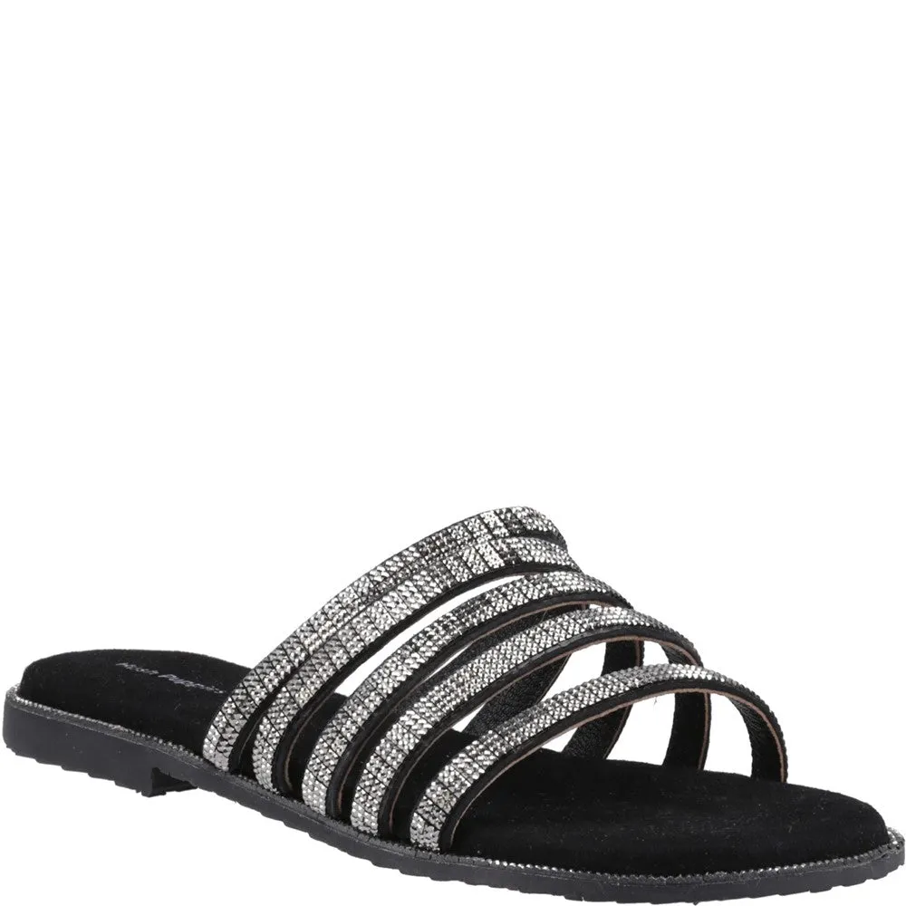 Black/Silver Paris Slide Sandals
