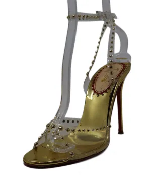 Christian Louboutin Gold Studded PVC Heels sz 8