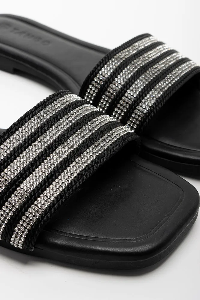 Diamante Sandal Black