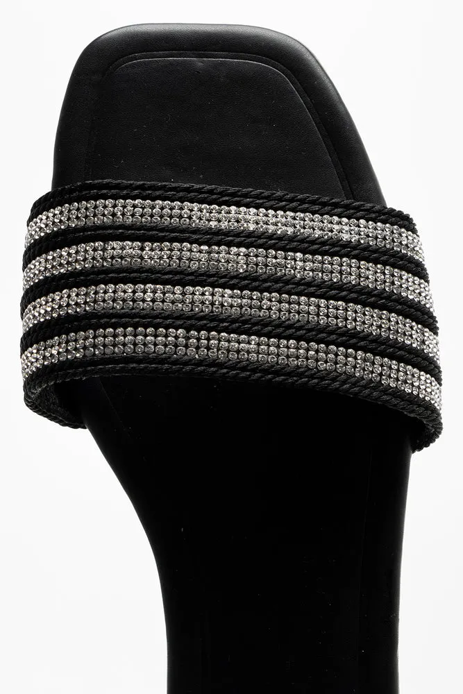 Diamante Sandal Black