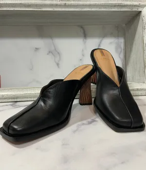 Everly Black Mule Leather Square S Sam Edelman