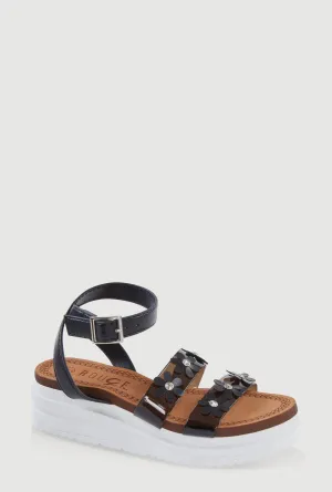 Girls Flower Band Platform Sandals