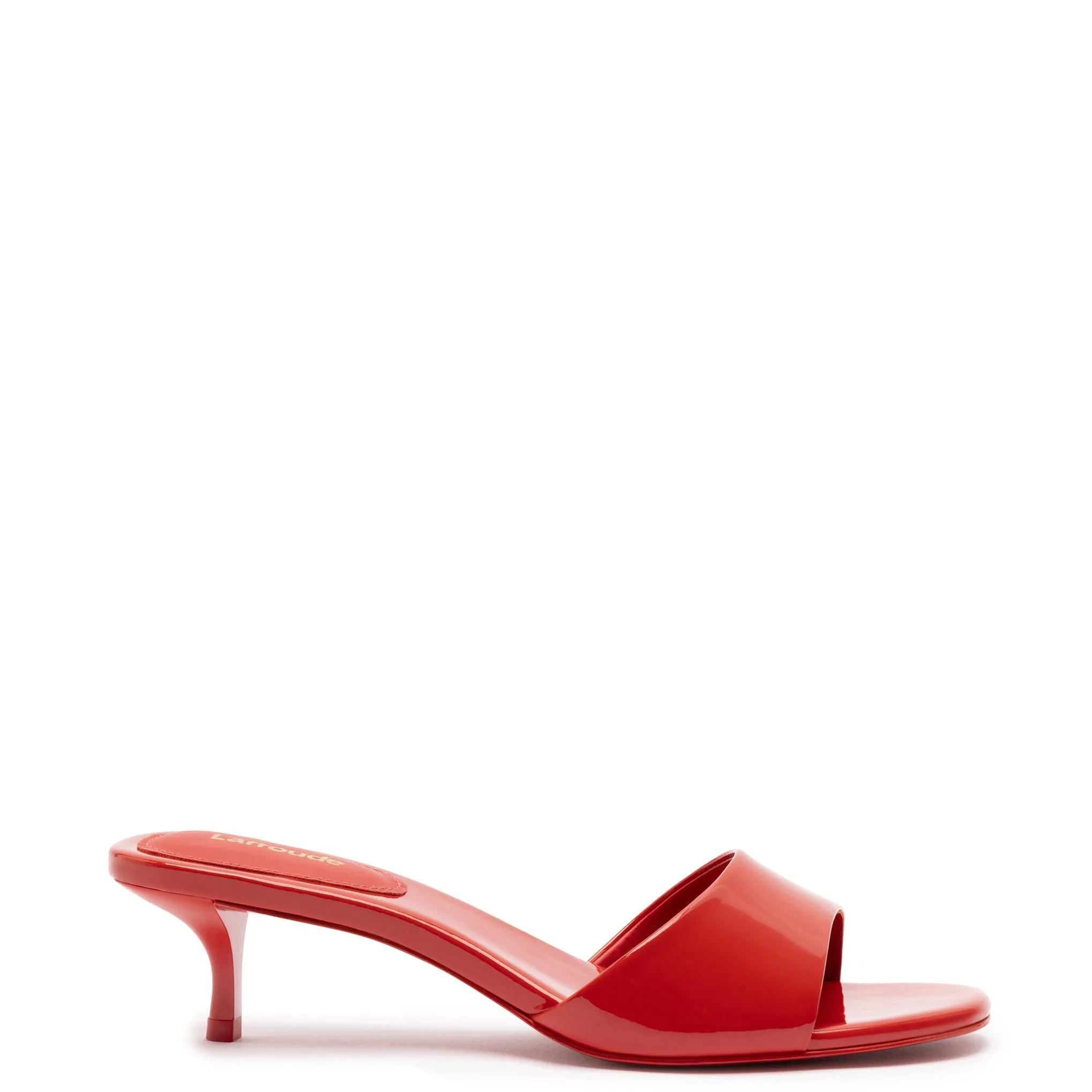 Greta Mule In Scarlet Patent Leather by Larroudé