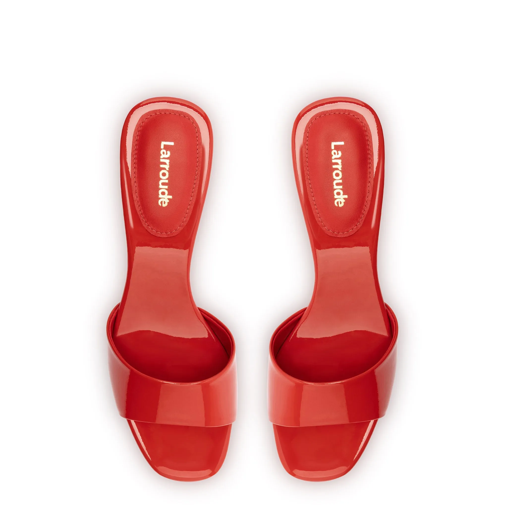 Greta Mule In Scarlet Patent Leather by Larroudé