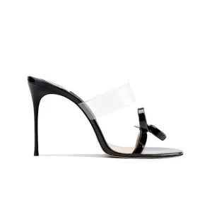 JODIY Bow PVC Mules Sandals - 6cm