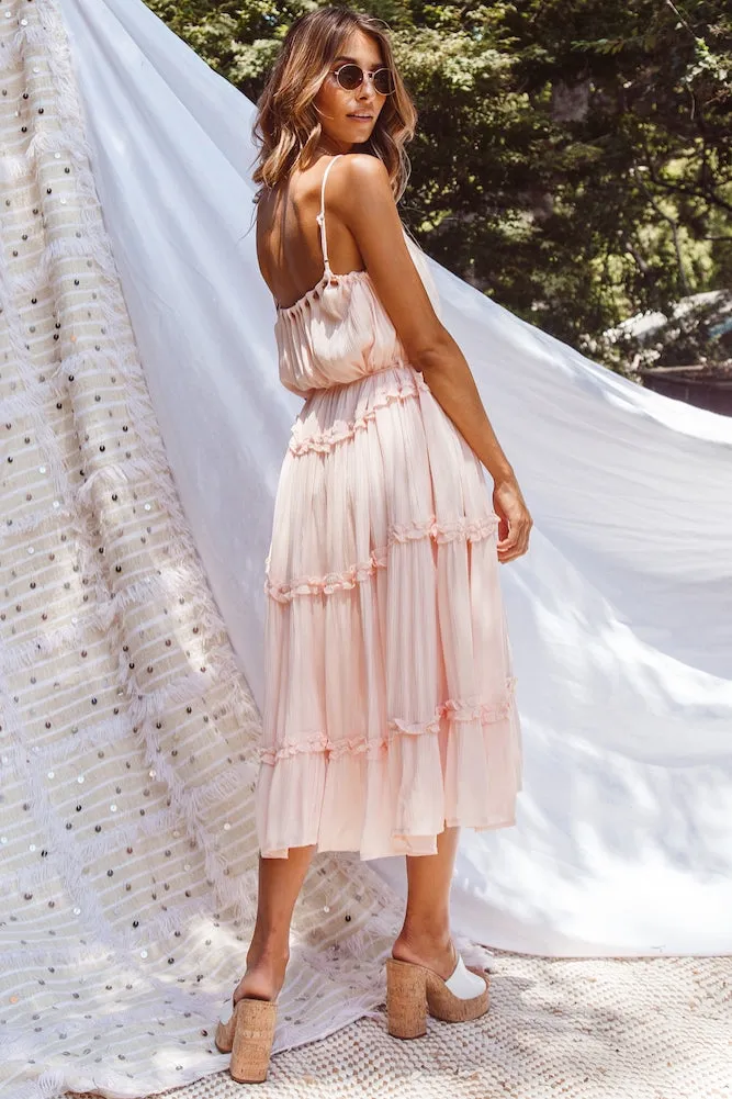 Jordonia Midi Dress Nude