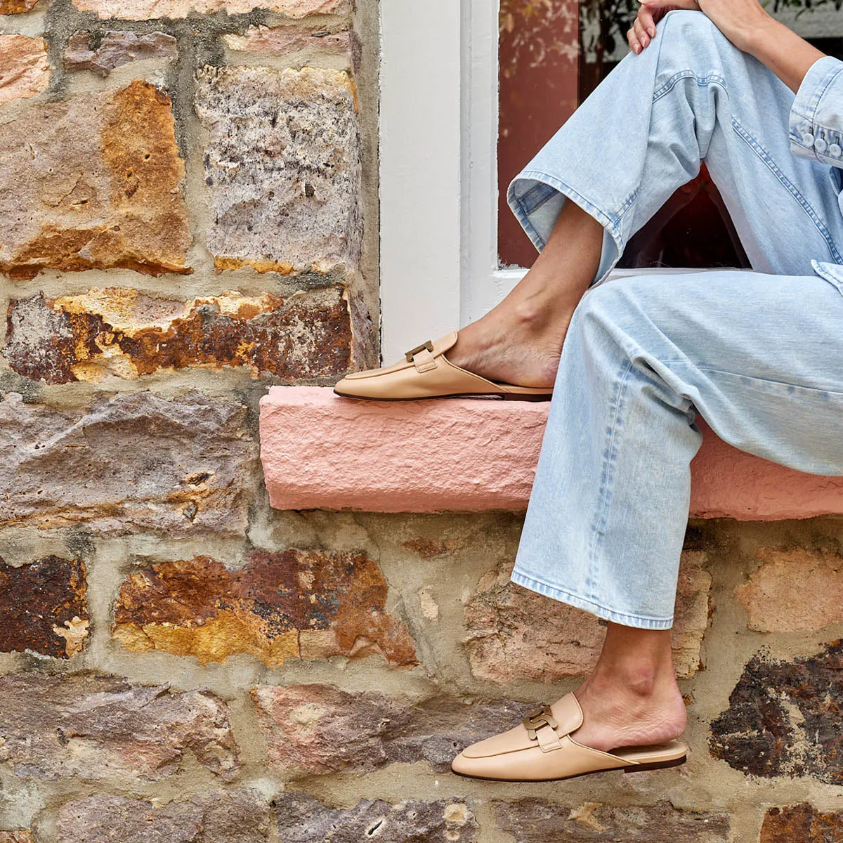 Kate Chain Leather Mules