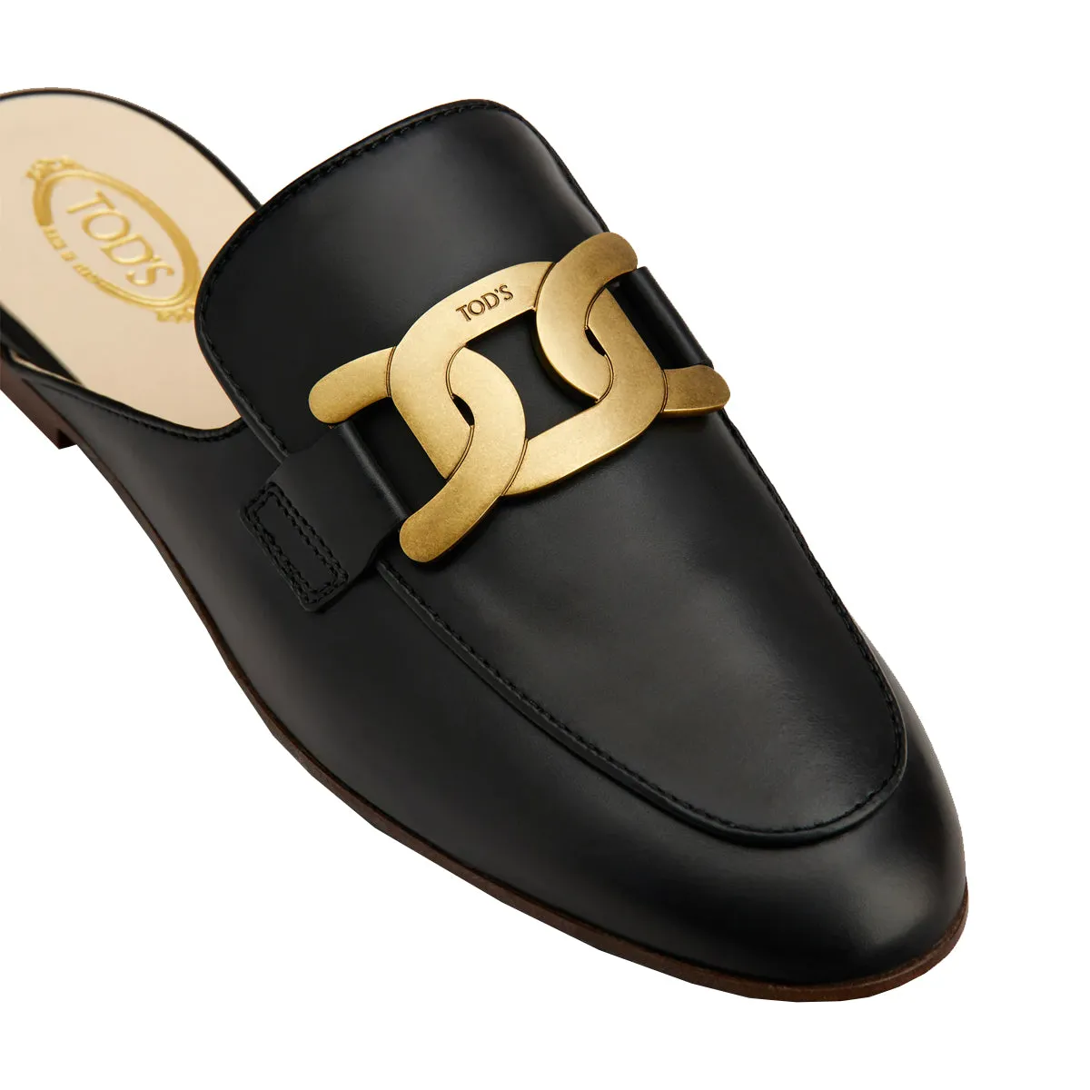 Kate Chain Leather Mules