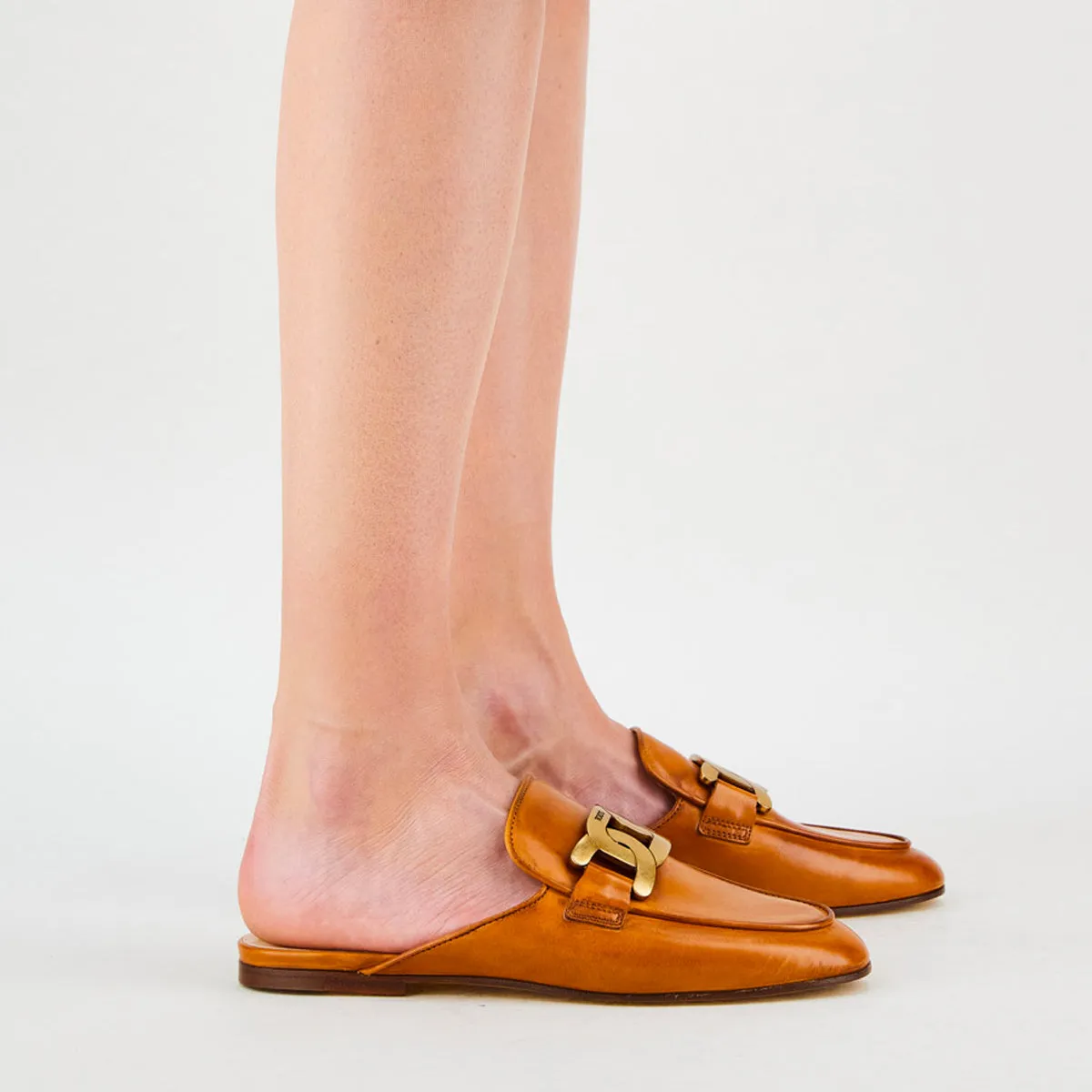 Kate Chain Leather Mules
