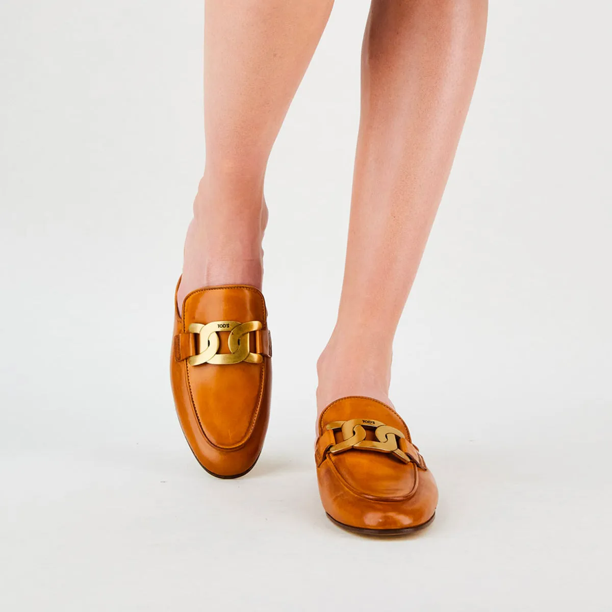 Kate Chain Leather Mules