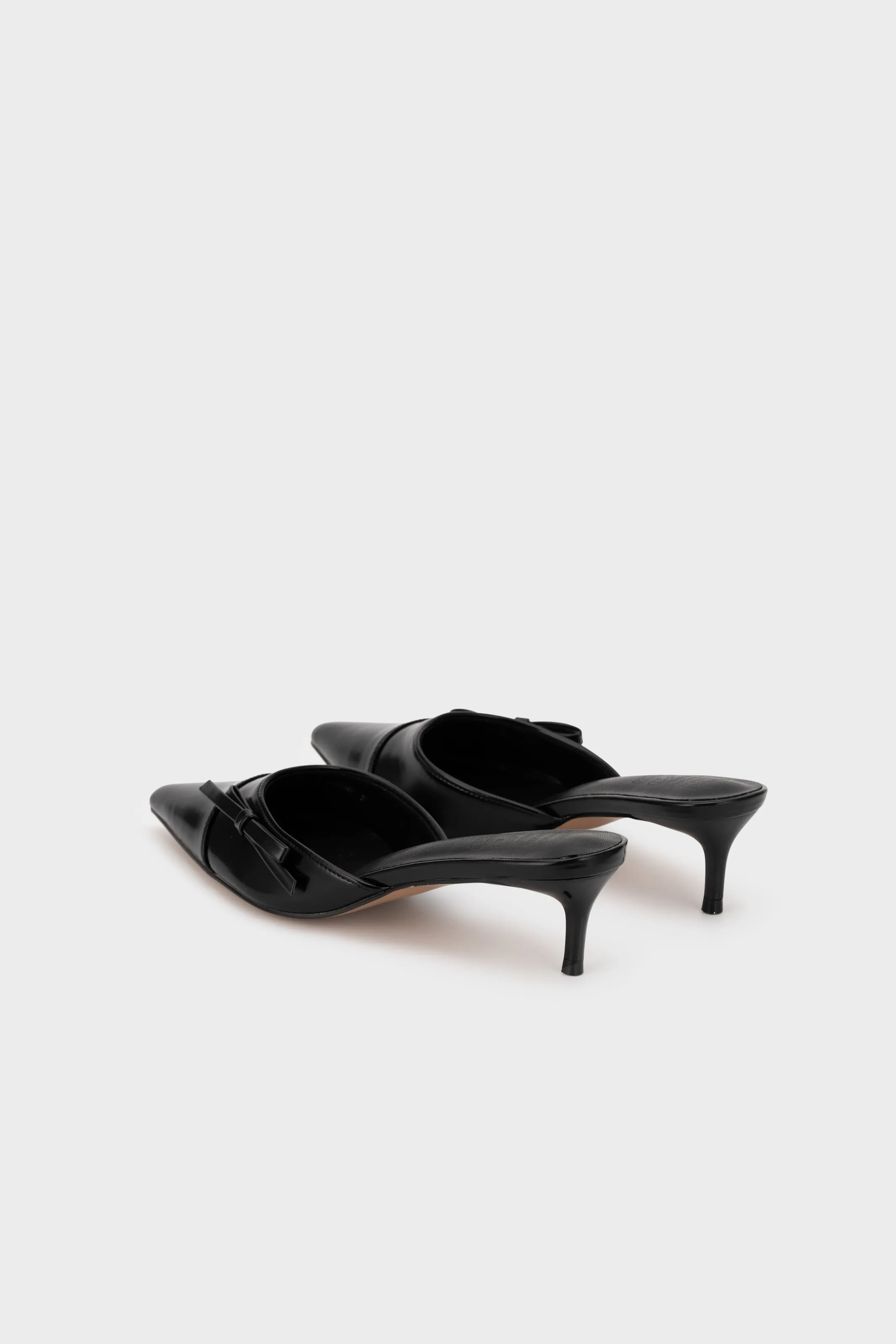 KITTEN HEEL MULE WITH BOW