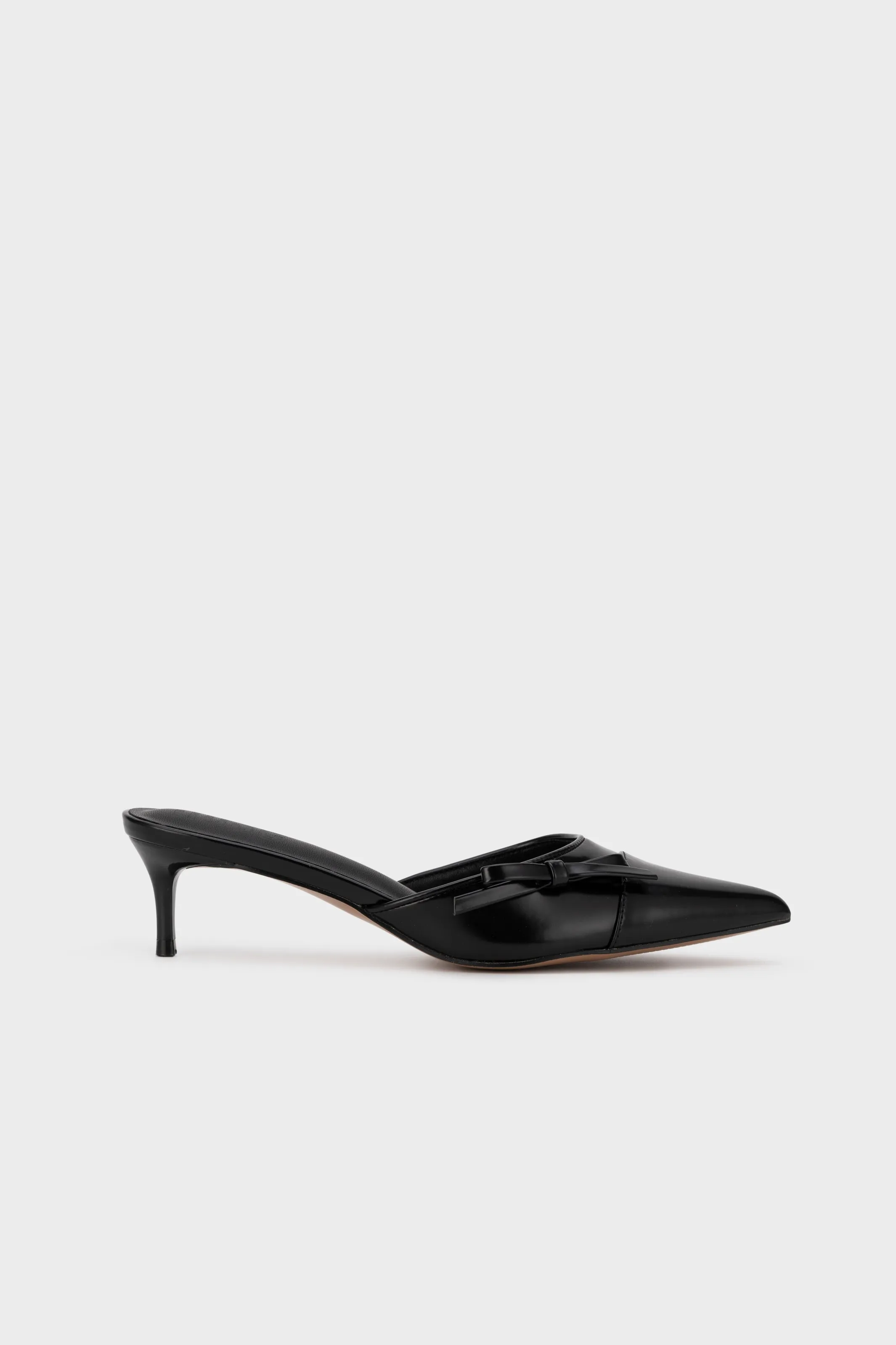 KITTEN HEEL MULE WITH BOW