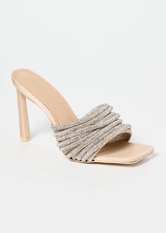 Lena Multi Strap Crystal Mule (Champagne)