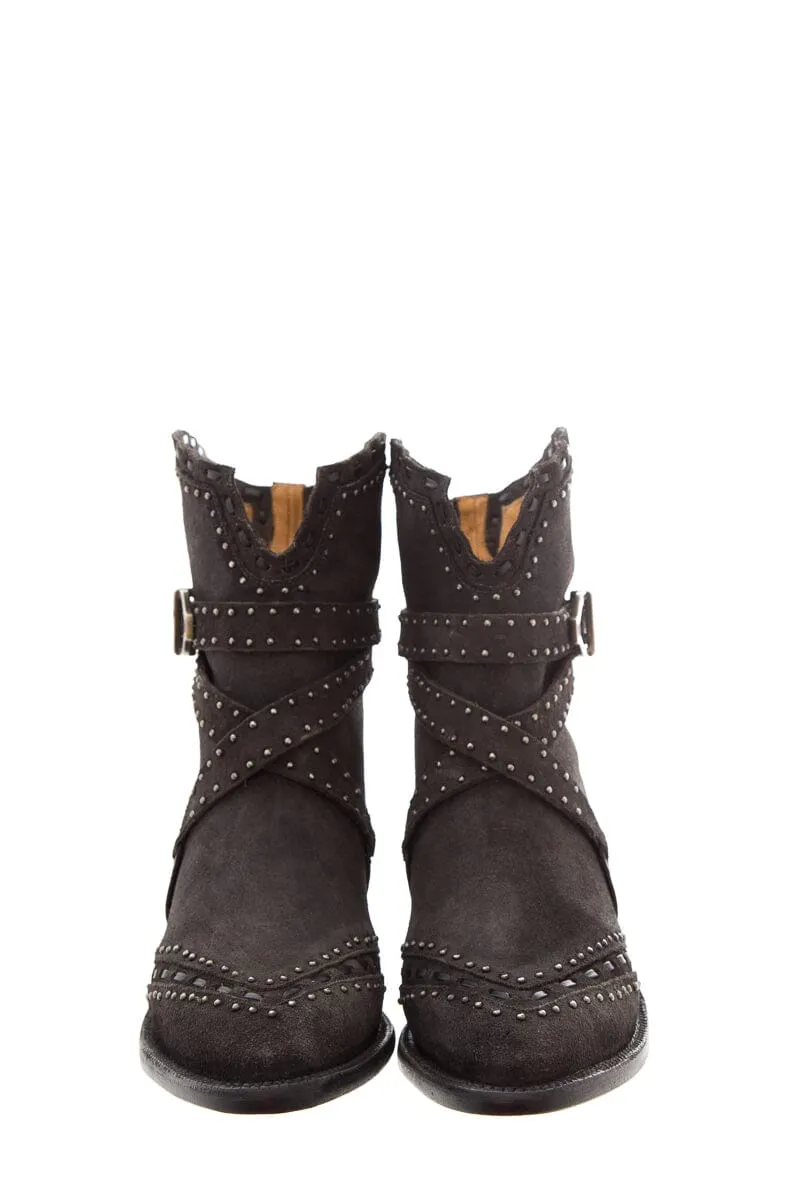 Lucchese Black Silver Studded Boots SZ 10