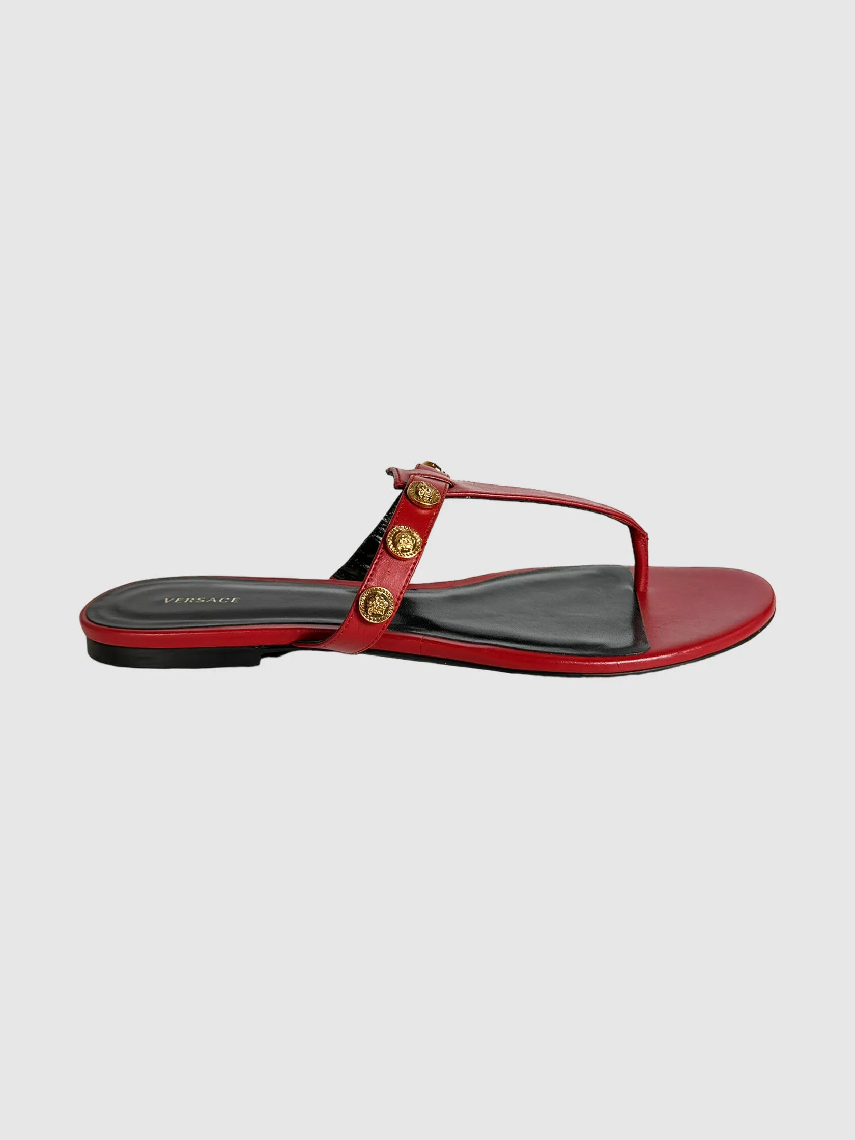 Medusa Studded T-Strap Sandals - Size 40