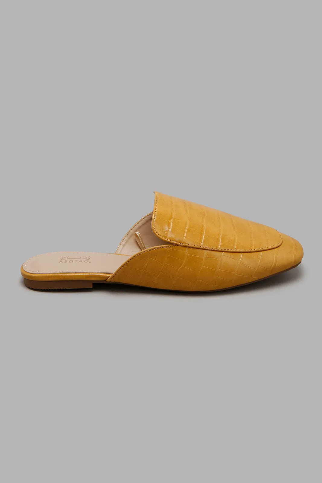 Mustard Croc Mule