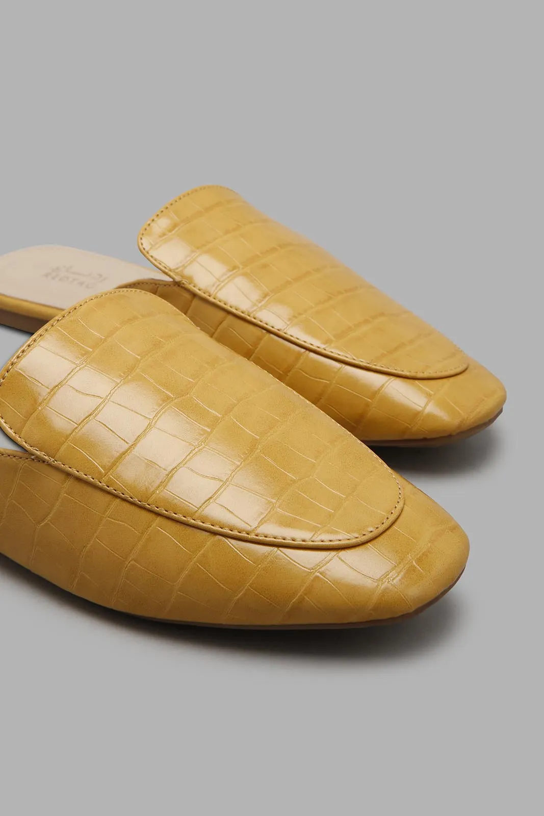 Mustard Croc Mule