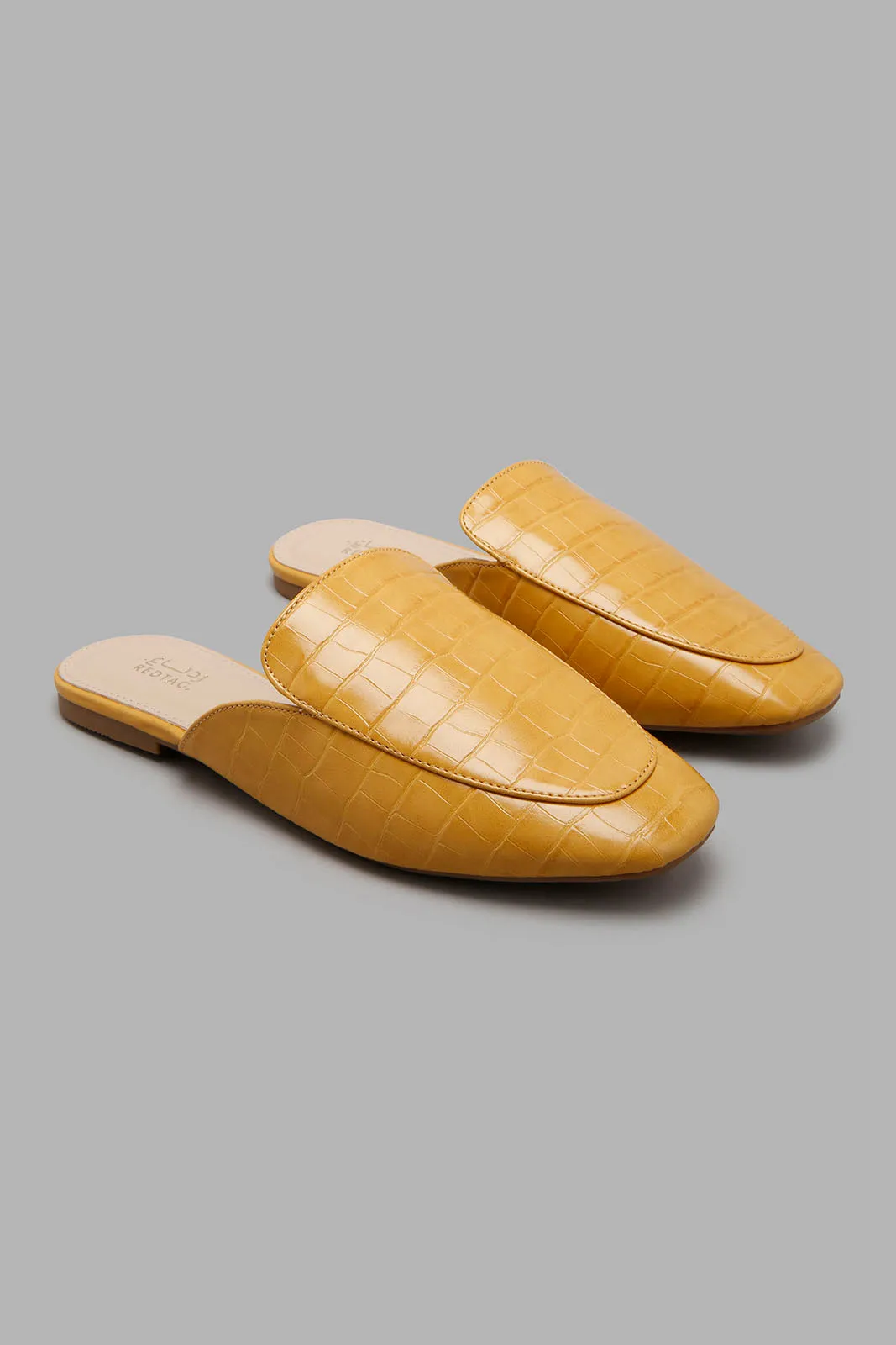 Mustard Croc Mule