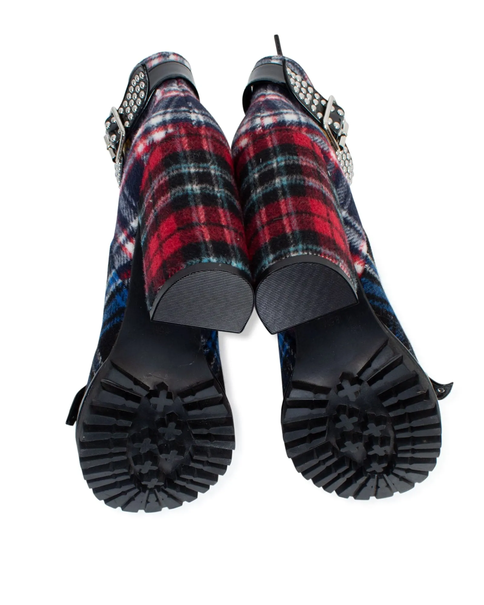 "Lilith- 2" Lace Up Plaid Bootie