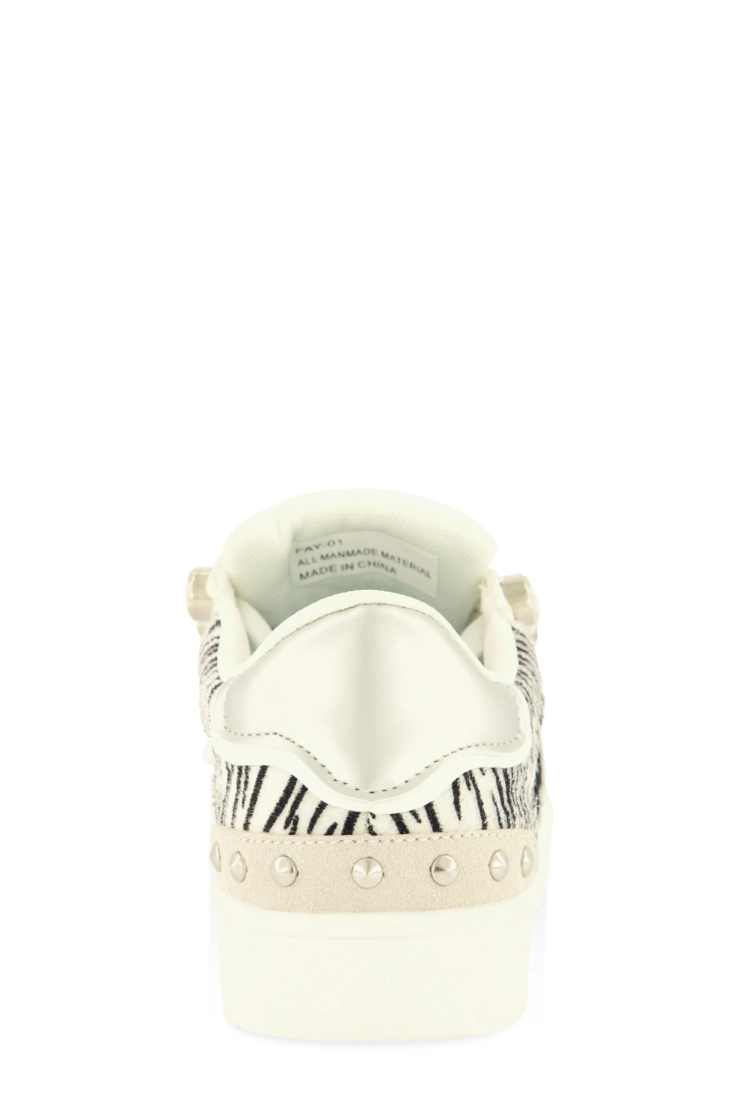 Rhinestone Detail Color Block Lace Up Sneakers