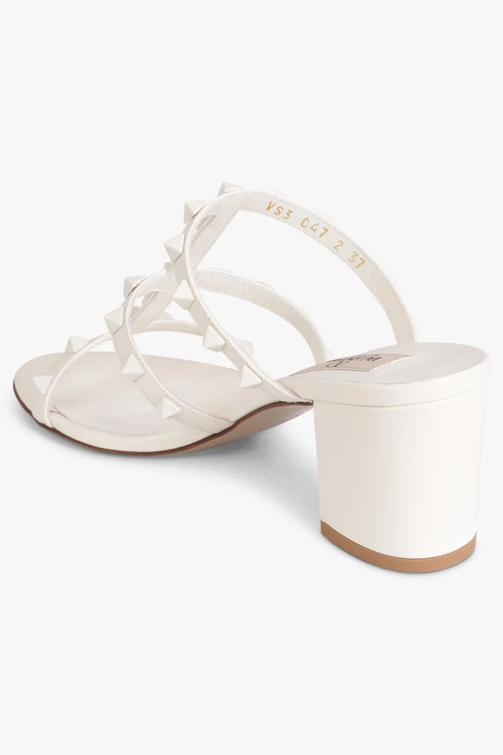 Rockstud Three Strap 60Mm Mule | Ivory