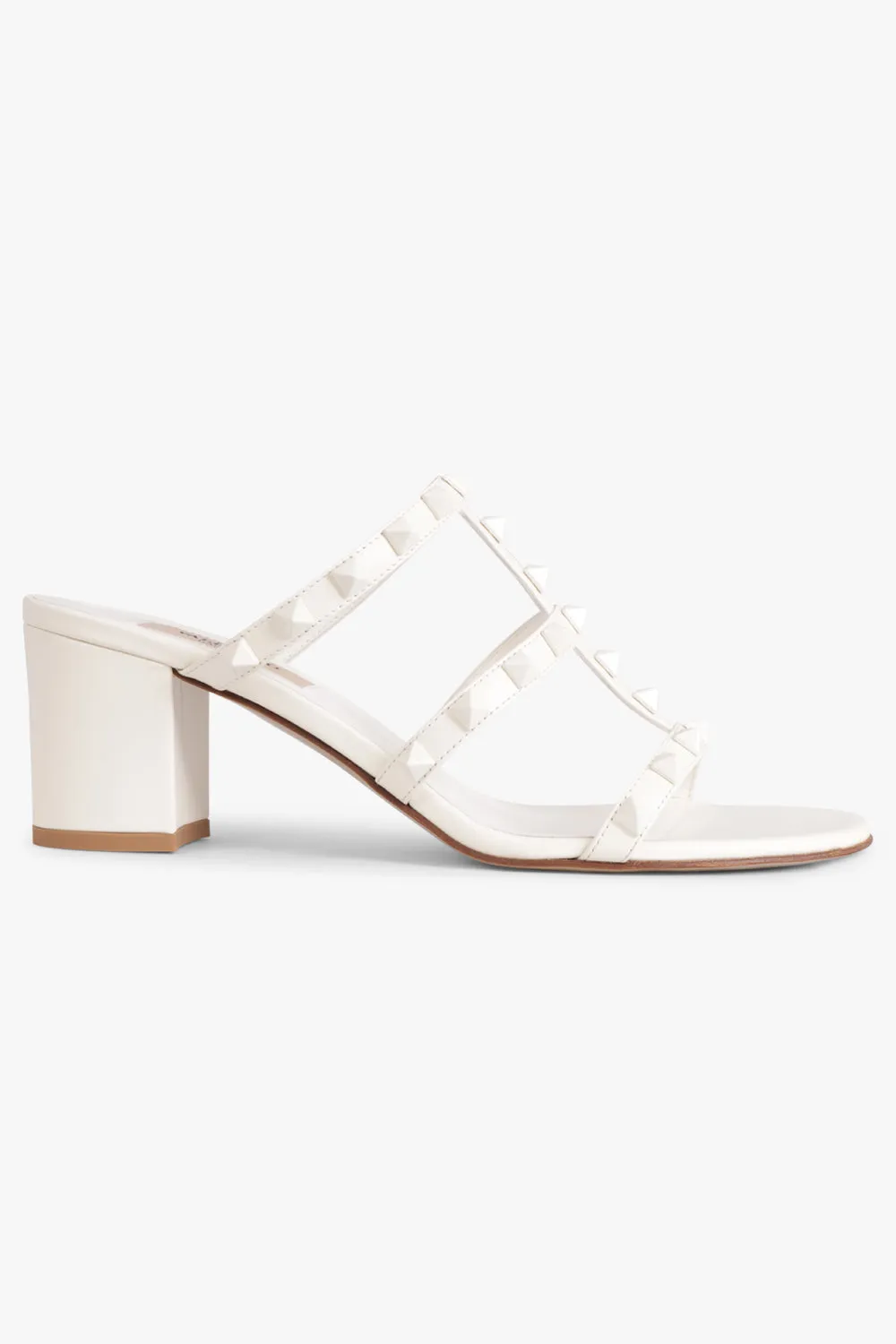 Rockstud Three Strap 60Mm Mule | Ivory