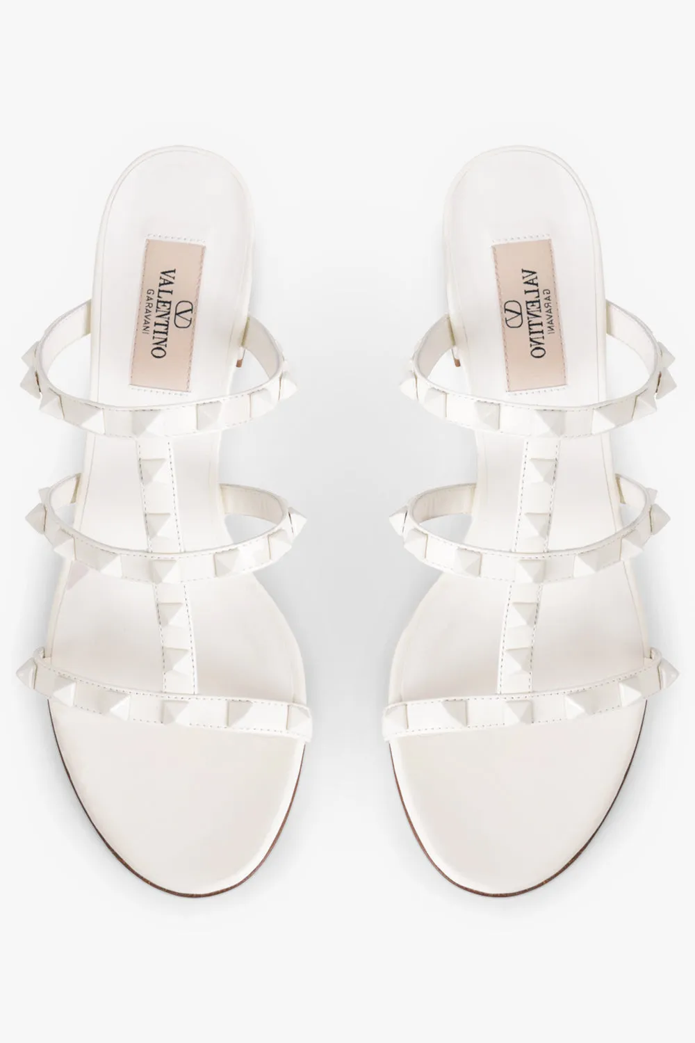 Rockstud Three Strap 60Mm Mule | Ivory