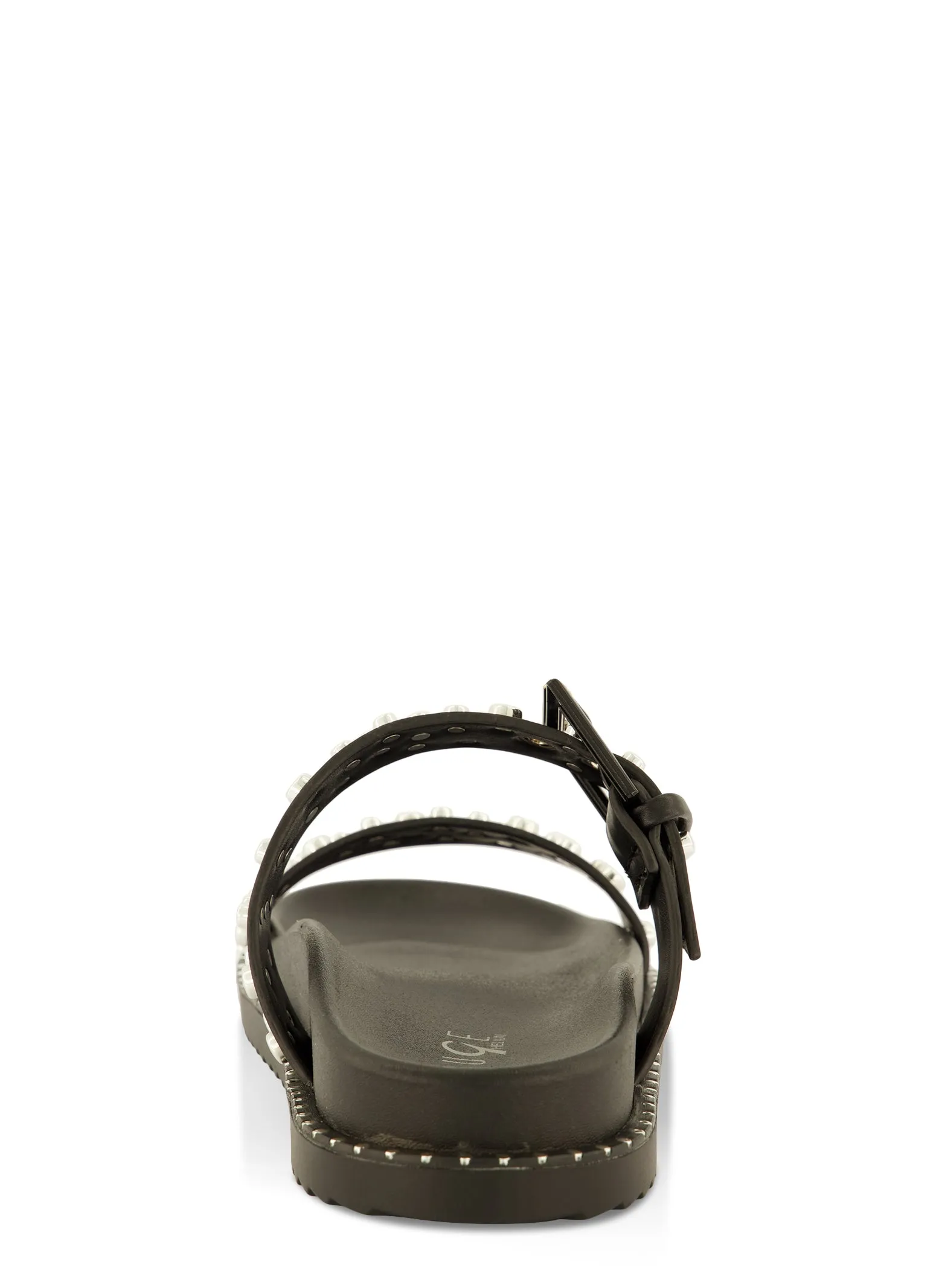 Studded Double Band Footbed Slide Sandals