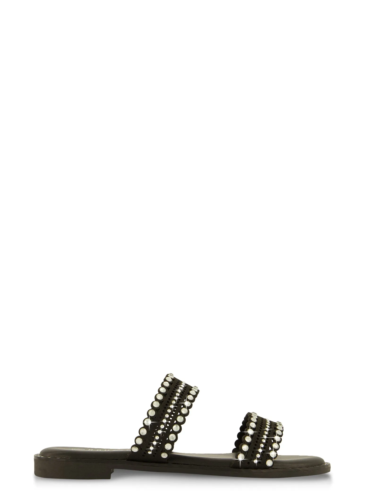 Studded Double Band Slide Sandals