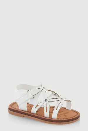 Toddler Girls Cut Out Velcro Strap Sandals