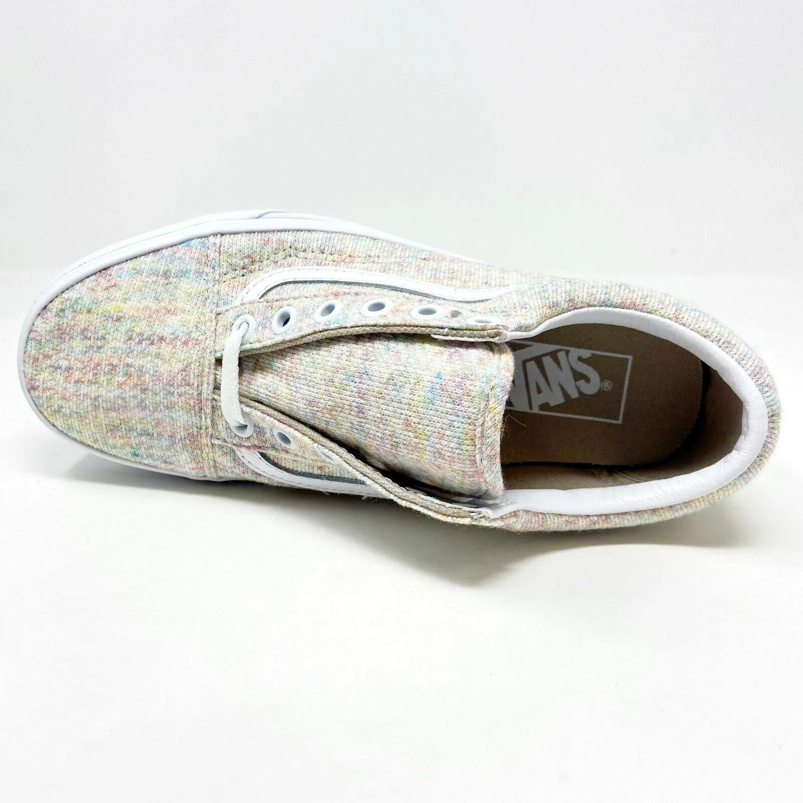 Vans Old Skool (Rainbow Jersey) Multicolor White Womens Classic Casual Shoes