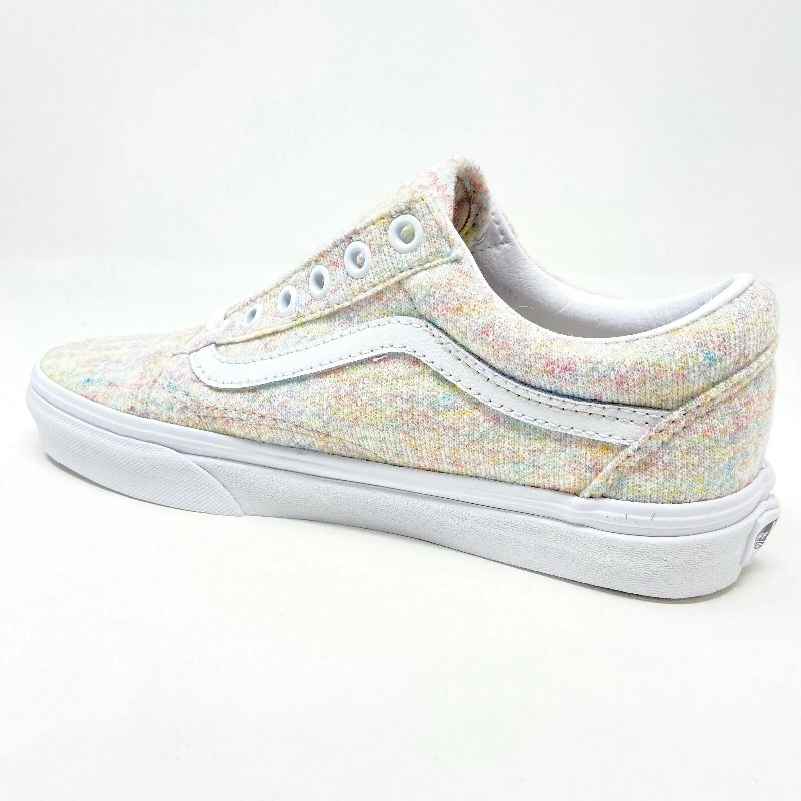 Vans Old Skool (Rainbow Jersey) Multicolor White Womens Classic Casual Shoes