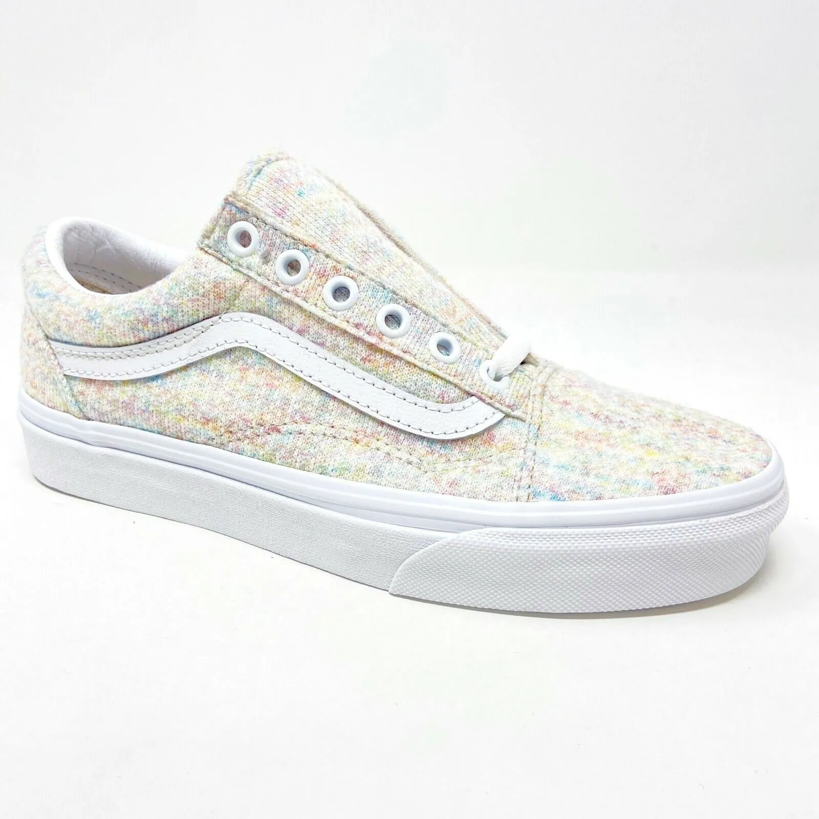Vans Old Skool (Rainbow Jersey) Multicolor White Womens Classic Casual Shoes