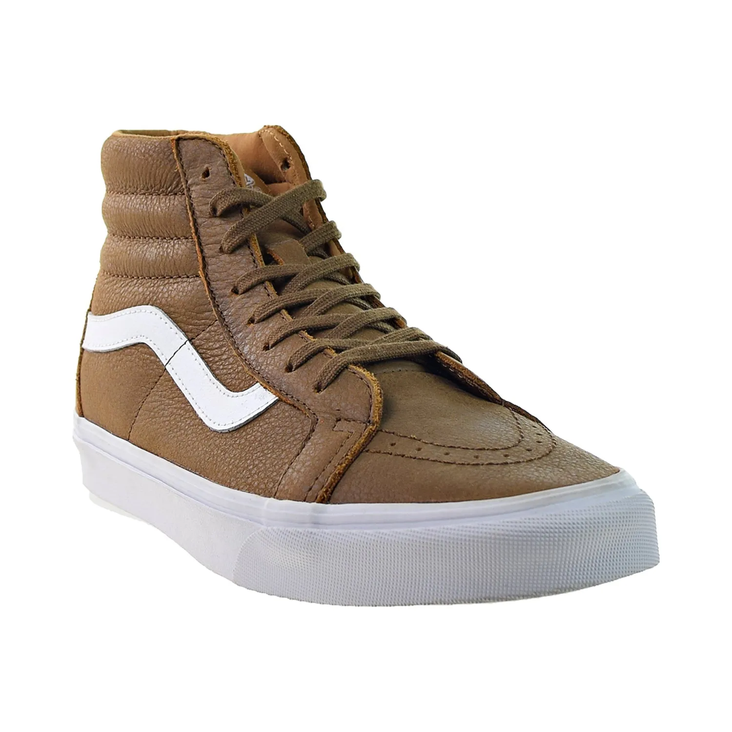 Vans Sk8 Hi Reissue Men's Shoes Premium Leather Dachshund Brown-White