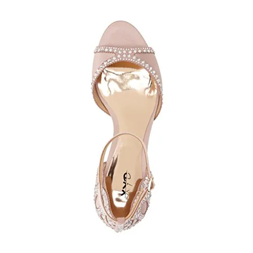 Women's Fancy Peep Toe Ankle Strap Rhinestone Wedding/Ballroom Dance Shoes
